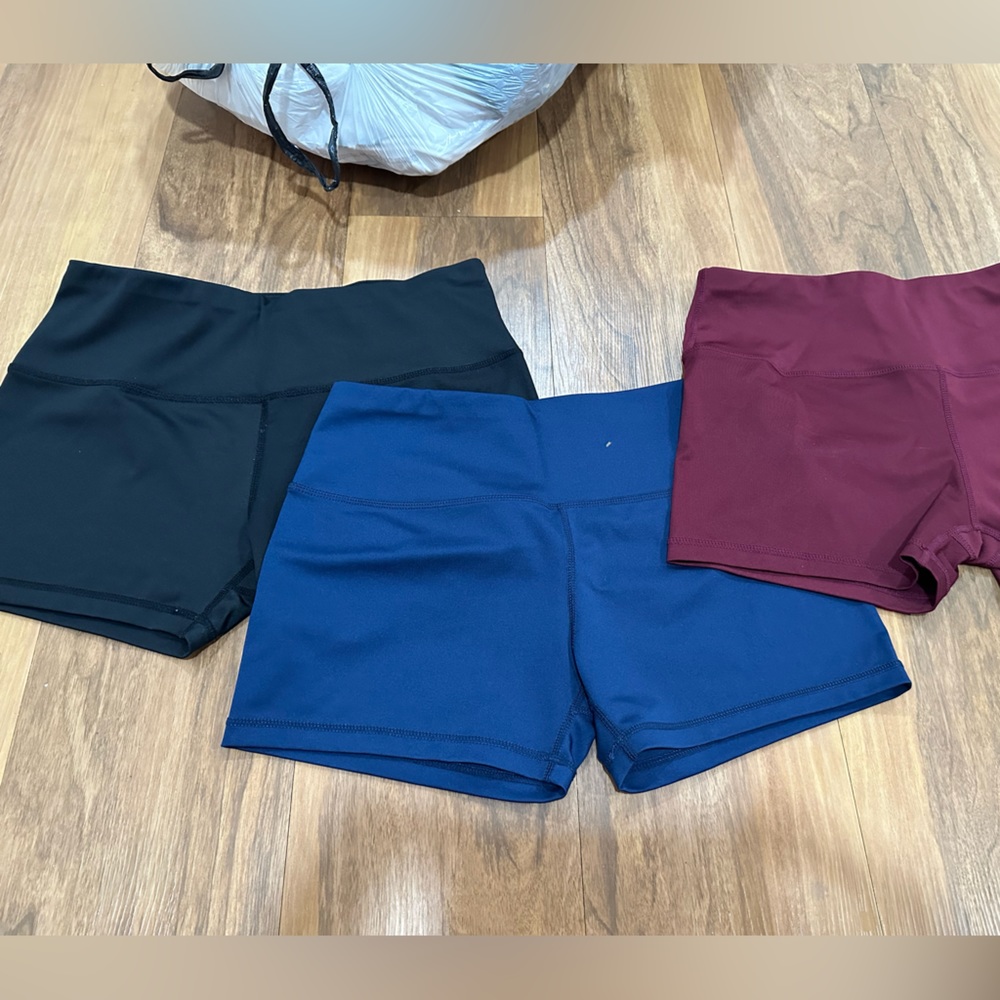 Spandex shorts. Red, Navy, Black